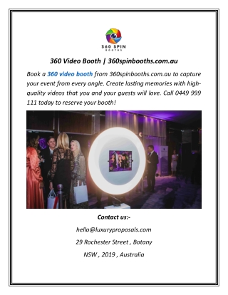 360 Video Booth | 360spinbooths.com.au