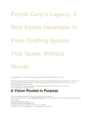 real estate builders in Pune