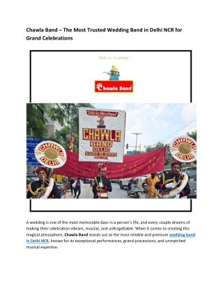 Chawla Band – The Most Trusted Wedding Band in Delhi NCR for Grand Celebrations