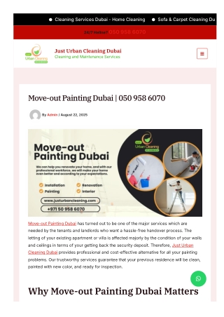 Move-out Painting Dubai services by Just Urban Cleaning Dubai