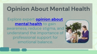 Opinion About Mental Health
