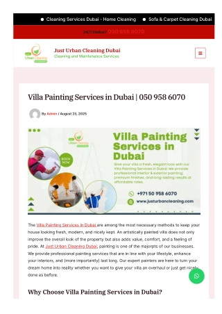 Villa Painting Services in Dubai by Just Urban Cleaning Dubai