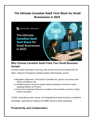 The Ultimate Canadian SaaS Tech Stack for Small Businesses in 2025.