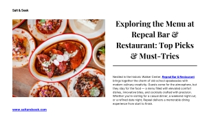 Exploring the Menu at Repeal Bar & Restaurant Top Picks & Must-Tries