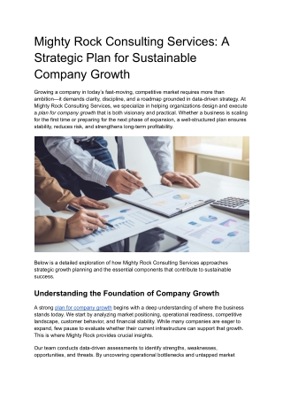 Mighty Rock Consulting Services_ A Strategic Plan for Sustainable Company Growth