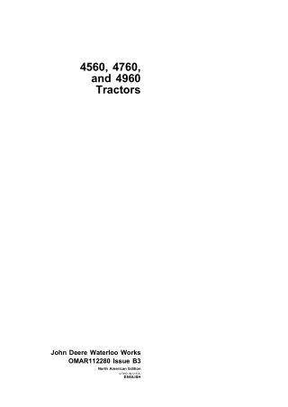 John Deere 4560 Tractors Operator’s Manual Instant Download (Publication No.OMAR112280)
