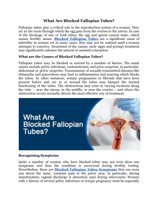 What Are Blocked Fallopian Tubes
