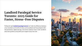 Tenant Paralegal Service in Toronto: 2025 Guide for Landlords and Tenants