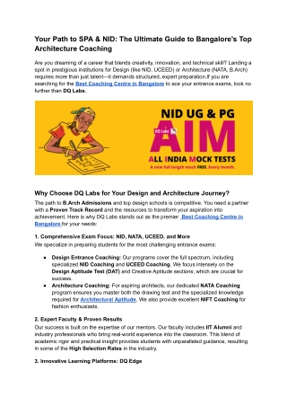 Your Path to SPA & NID_ The Ultimate Guide to Bangalore's Top Architecture Coaching (1)