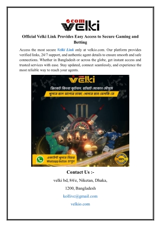 Official Velki Link Provides Easy Access to Secure Gaming and Betting