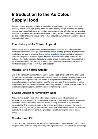 as colour supply hood