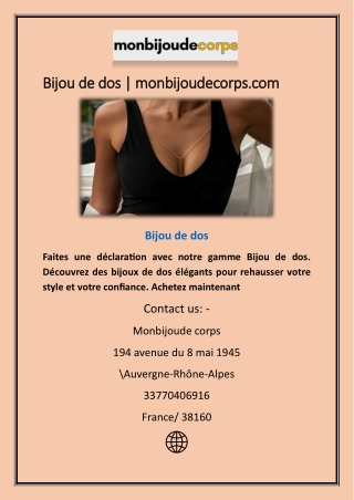 Bijou de dos | monbijoudecorps.com Bijou de dos | monbijoudecorps.com