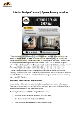 Interior Design Chennai – Sparse Beauty Interiors