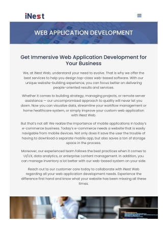 WEB APPLICATION DEVELOPMENT iNest