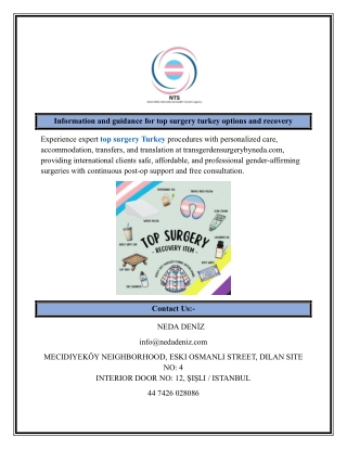 Information and guidance for top surgery turkey options and recovery