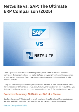 NetSuite vs. SAP The Ultimate ERP Comparison (2025)