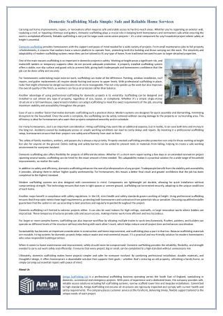 Domestic Scaffolding Made Simple - Safe and Reliable Home Services