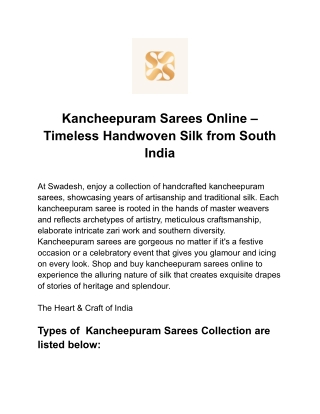 Premium Kancheepuram Silk Sarees for Every Celebration