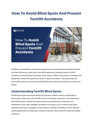 How to Avoid Blind Spots and Prevent Accidents in Forklift Zones