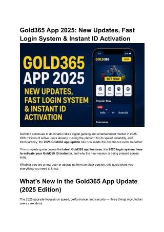 Gold365 App 2025_ New Updates, Fast Login System & Instant ID Activation