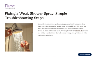 Fixing a Weak Shower Spray Simple Troubleshooting Steps