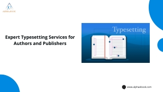 Expert Typesetting Services for Authors and Publishers