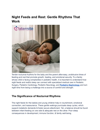 Night Feeds and Rest_ Gentle Rhythms That Work