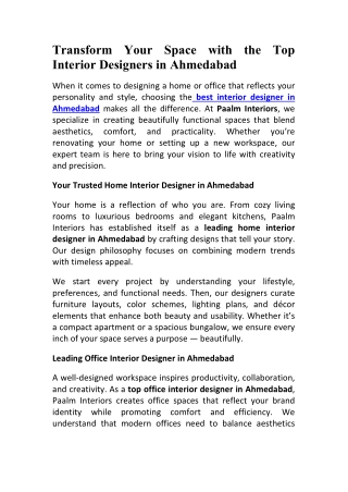 Home Interior Designer in Ahmedabad Paalm Interiors