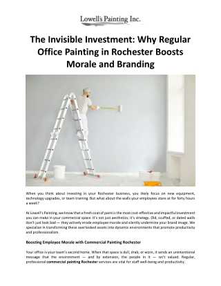 How Office Painting Enhances Morale and Branding