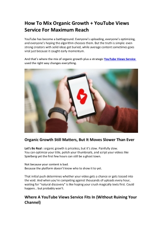 How to Boost Reach Using Organic Growth   YouTube Views