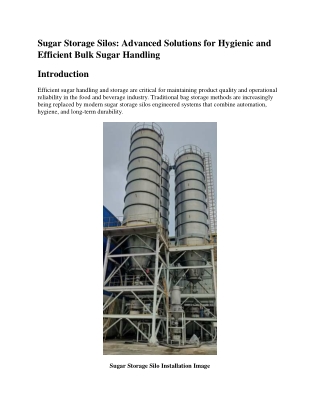 Sugar Storage Silo Manufacturers - Knitcon Solutions