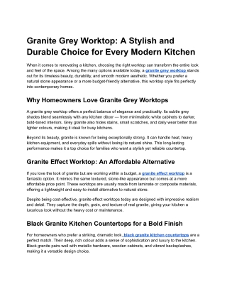 granite grey worktop