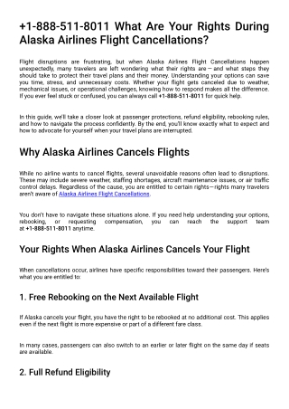1-888-511-8011 What Are Your Rights During Alaska Airlines Flight Cancellations