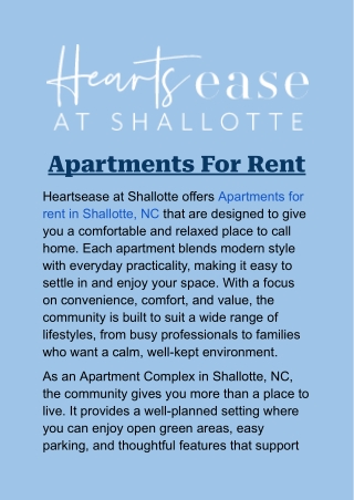 Apartments for Rent in Shallotte, NC: Affordable Comfort and Convenience
