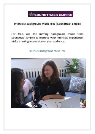 Interview Background Music Free | Soundtrack Empire