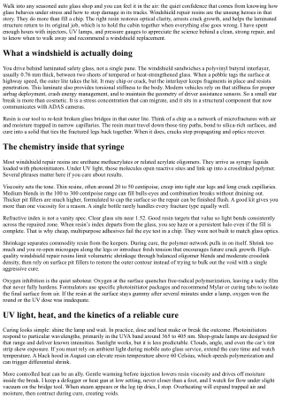 The Science Behind Windshield Repair Resins