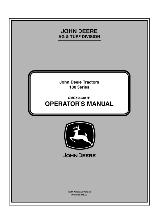 John Deere D130 Lawn Tractors Operator’s Manual Instant Download (PIN200001-) (Publication No. OMGX24230)