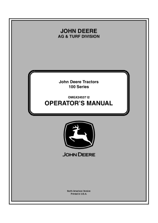 John Deere D170 Lawn Tractors Operator’s Manual Instant Download (PIND400001-) (Publication No. OMGX24537)