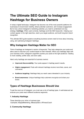 The Ultimate SEO Guide to Instagram Hashtags for Business Owners