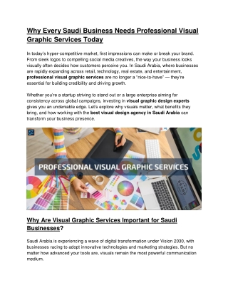 Why Every Saudi Business Needs Professional Visual Graphic Services Today