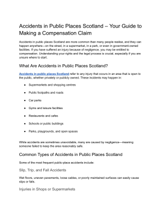 Accidents in Public Places Scotland – Your Guide to Making a Compensation Claim