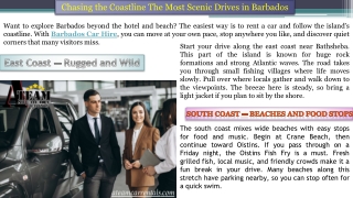 Chasing the Coastline: The Most Scenic Drives in Barbados