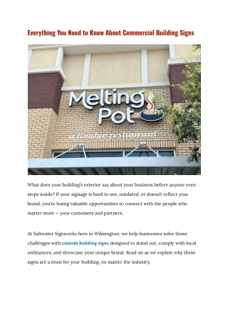 Everything You Need to Know About Commercial Building Signs