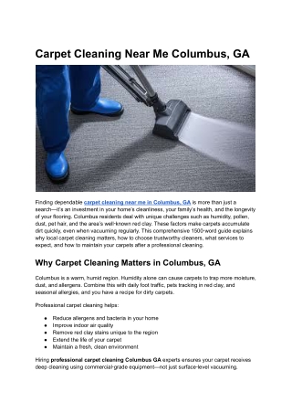 Carpet Cleaning Near Me Columbus, GA