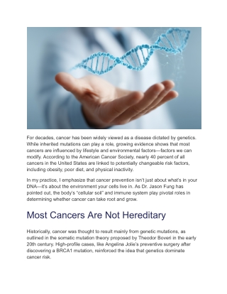 Beyond Genetics_ The Key Lifestyle Factors That Influence Cancer Risk