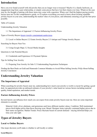 A Guide to Finding the Highest Paying Jewelry Buyers Near Me