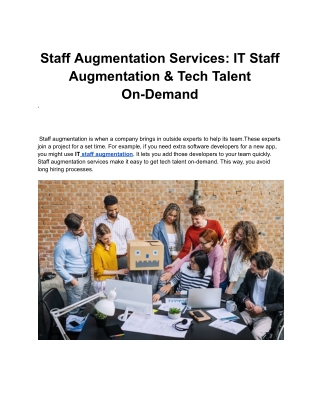Staff Augmentation Services_ IT Staff Augmentation & Tech Talent On-Demand