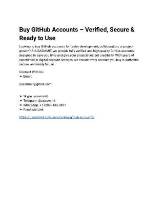 Buy GitHub Accounts – Verified, Secure & Ready to Use