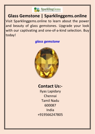 Glass Gemstone  Sparklinggems.online