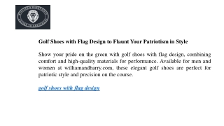 Golf Shoes with Flag Design to Flaunt Your Patriotism in Style